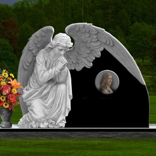 Custom Granite Baby Tombstone And Marble Headstone With Angel Statue