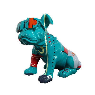 Custom Modern High Quality Handmade Resin Bulldog Sculpture Fiberglass Dog Statue