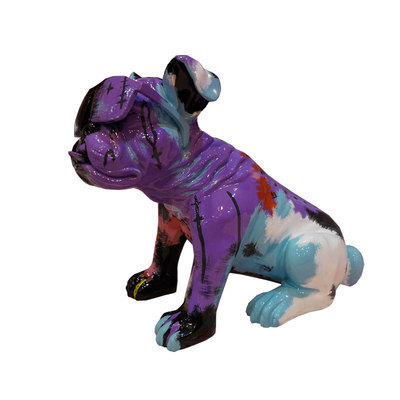 Custom Modern High Quality Handmade Resin Bulldog Sculpture Fiberglass Dog Statue