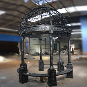 Outdoor Metal Furniturel Antique Wrought Cast Iron Gazebos Garden Round Gazebo For Sale