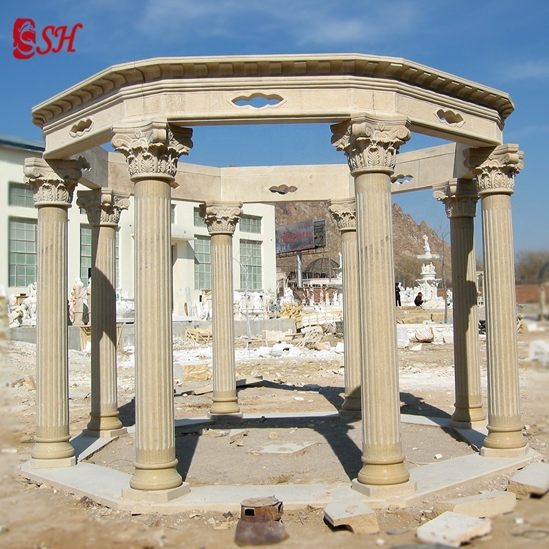 Large Outdoor Garden European Style Roman Marble Gazebo For Sale