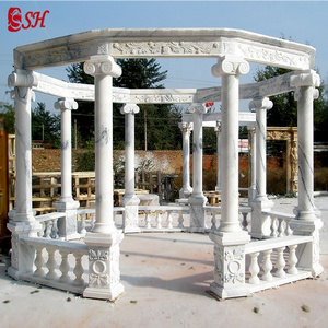 Large Outdoor Garden European Style Roman Marble Gazebo For Sale