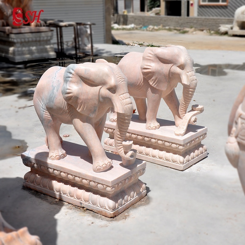 Factory Cheap White Marble Elephant Stone Statues For Sale