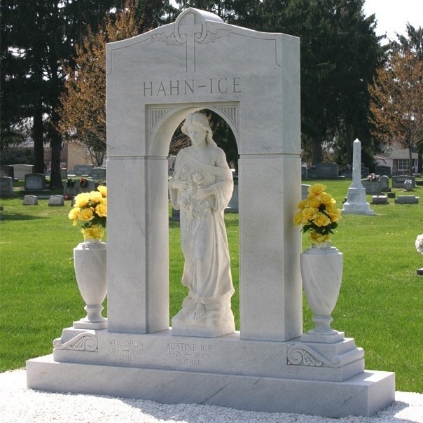 Luxury Large Hand Carved Granite Monument Design Cemetery Headstone Family Mausoleum For Sale