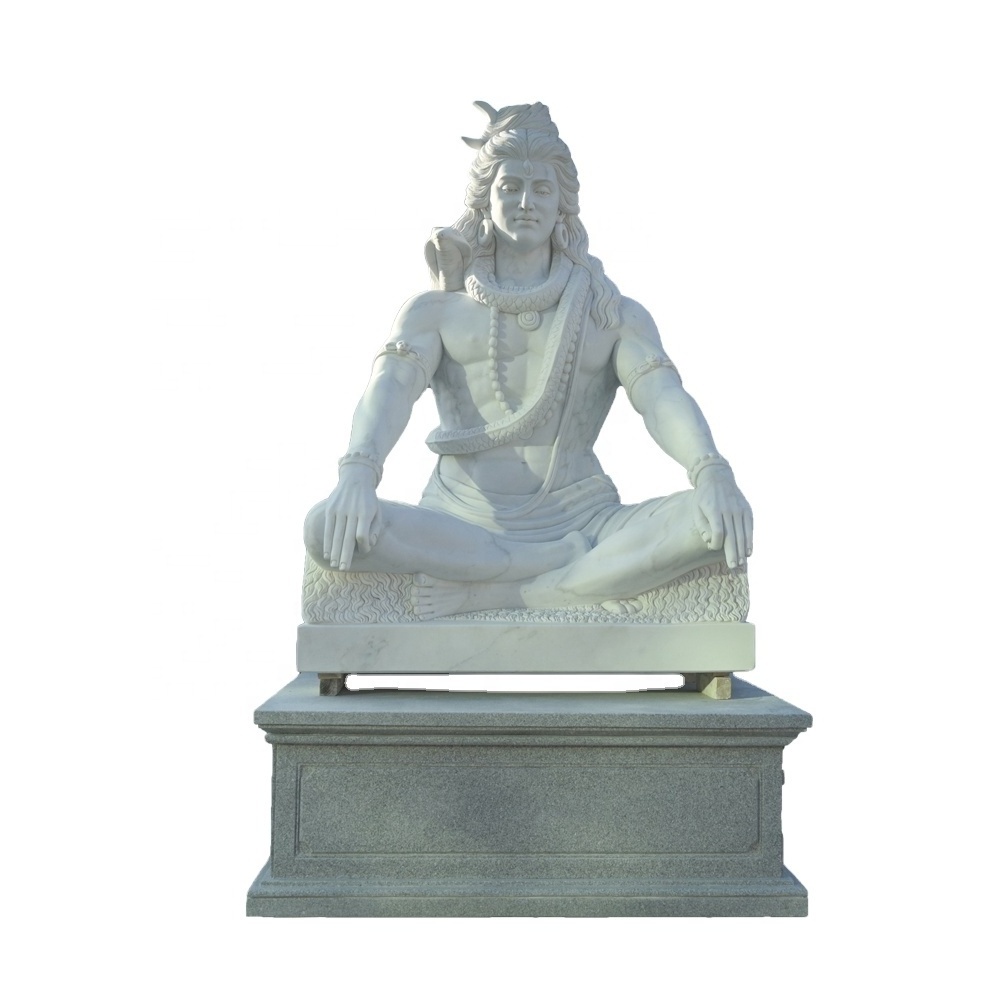 Factory Price Indian Hindu God Lord Shiva Stone Marble Life Size Statue