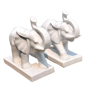 Factory Cheap White Marble Elephant Stone Statues For Sale