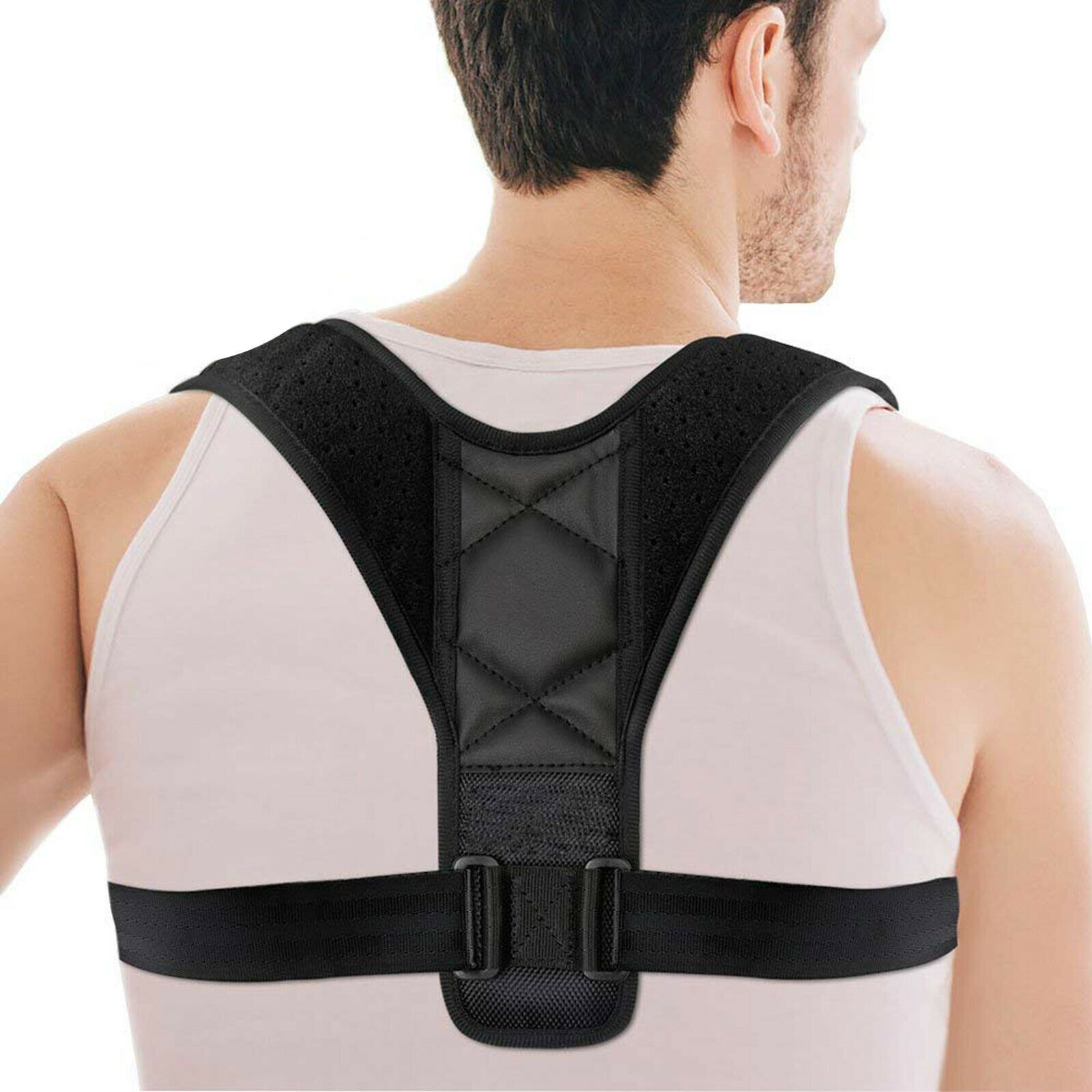 Adjustable Strap Brace Elastic Breathable Upright Posture Trainer Nylon Back Brace