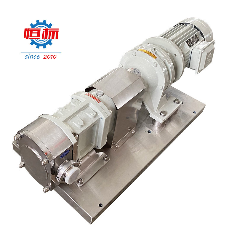 small sauce syrup paste milk lobe rotary pumps filling machine electric viscous tri-lobe positive displacement pump with motor