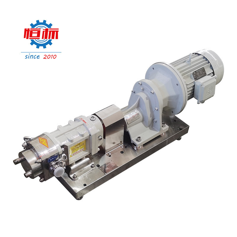 small sauce syrup paste milk lobe rotary pumps filling machine electric viscous tri-lobe positive displacement pump with motor