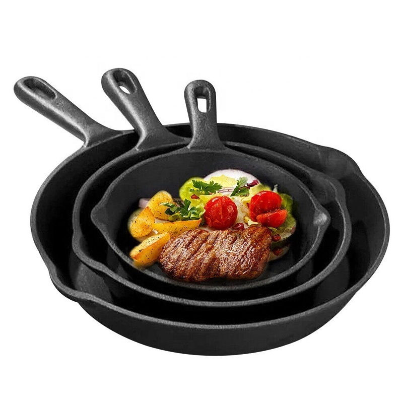 Pre Seasoned Cast Iron Skillet Frying Pan Oven Safe Grill Cookware Griddle Pan