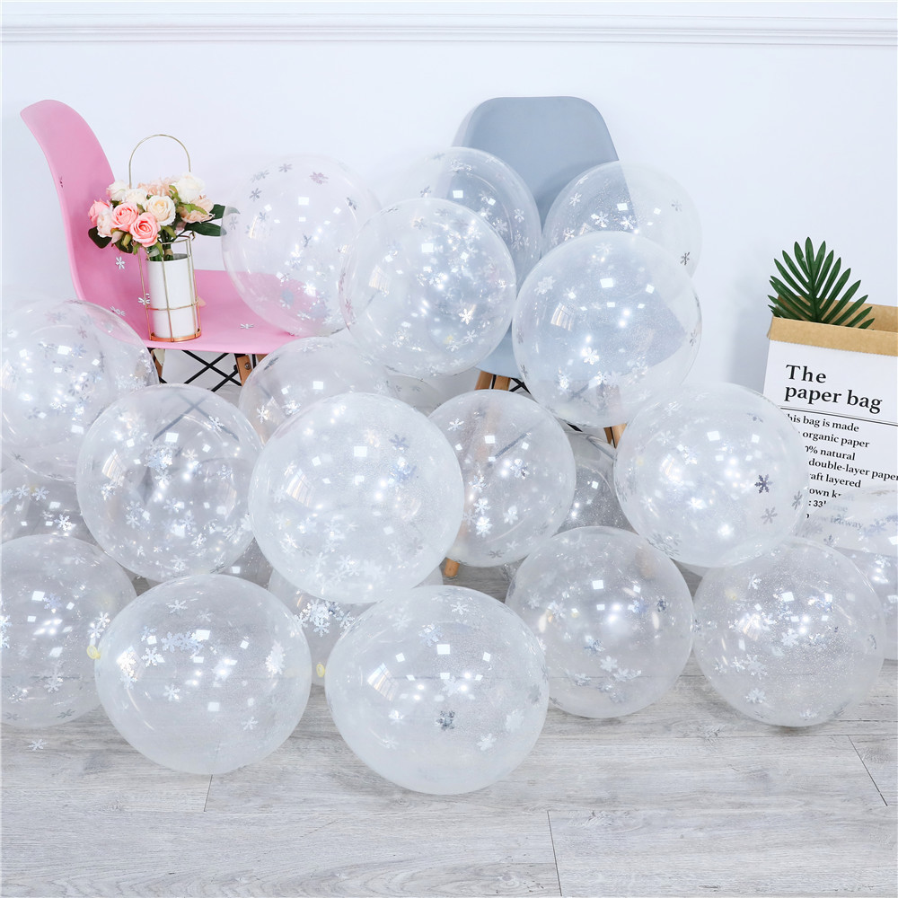 20pcs Christmas New Year Frozen Snowflake Latex Balloons Birthday Party Wedding Decoration Supplies Baby Shower Kids Globos Toys