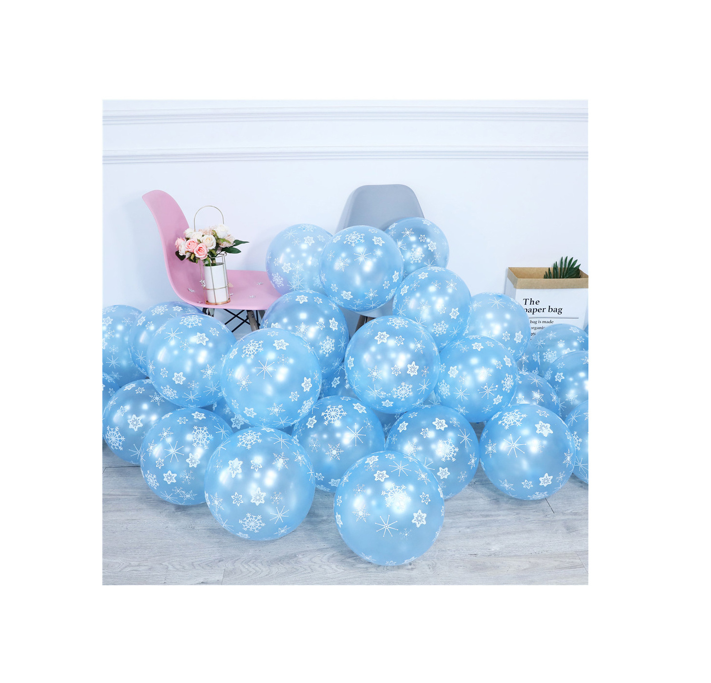 20pcs Christmas New Year Frozen Snowflake Latex Balloons Birthday Party Wedding Decoration Supplies Baby Shower Kids Globos Toys