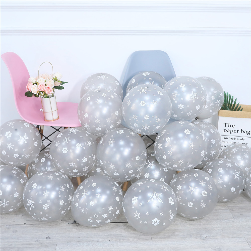 20pcs Christmas New Year Frozen Snowflake Latex Balloons Birthday Party Wedding Decoration Supplies Baby Shower Kids Globos Toys