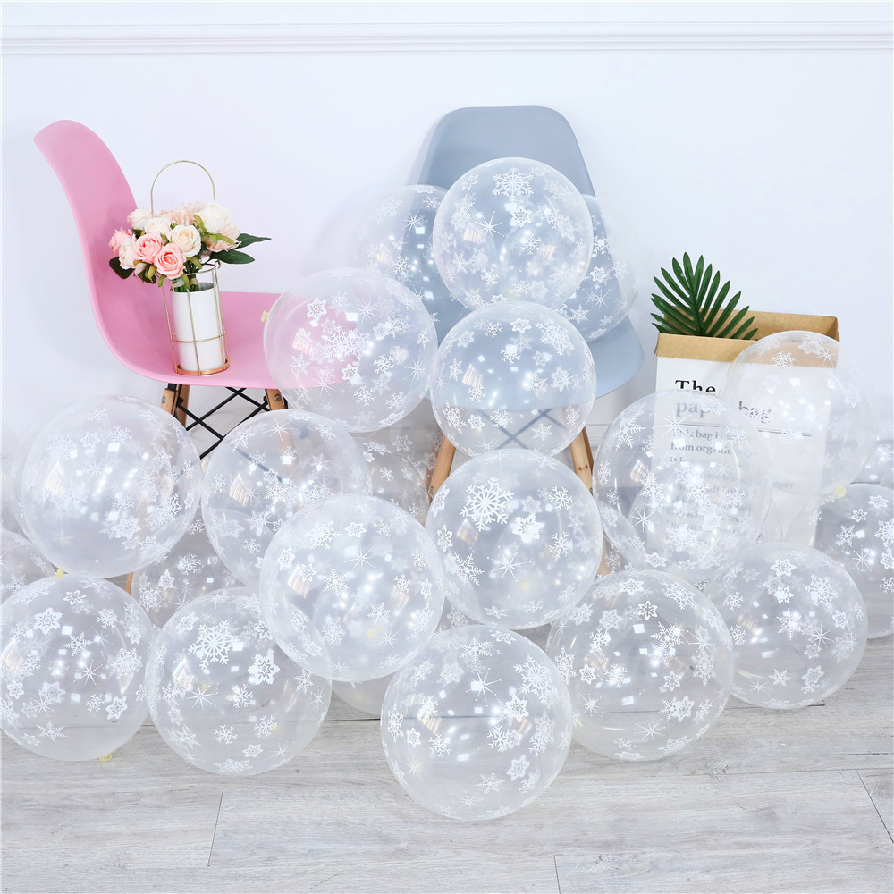 20pcs Christmas New Year Frozen Snowflake Latex Balloons Birthday Party Wedding Decoration Supplies Baby Shower Kids Globos Toys