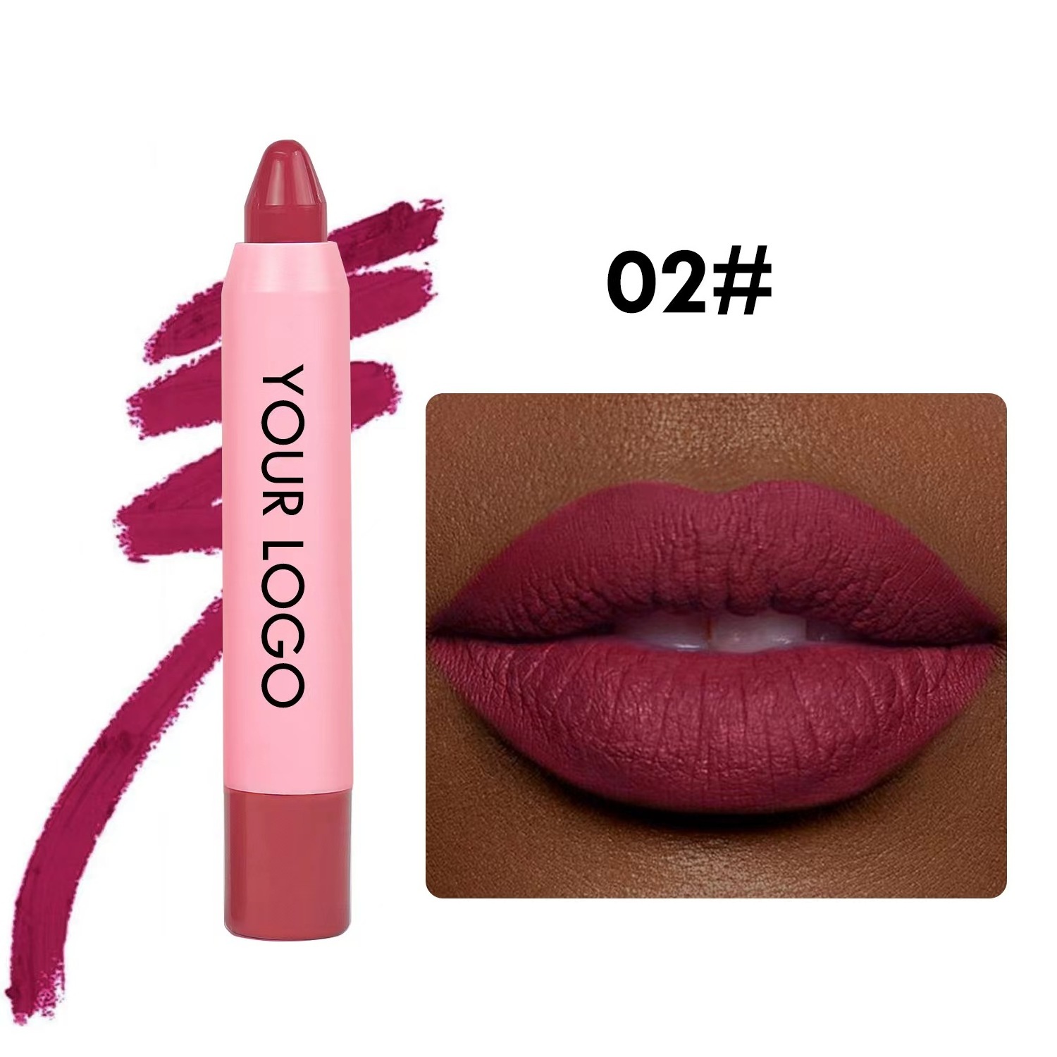 Private Label Velvet Matte Crayon Lipstick Waterproof Long Lasting Red Lipstick Makeup Cream Lip Crayon lipstick pen