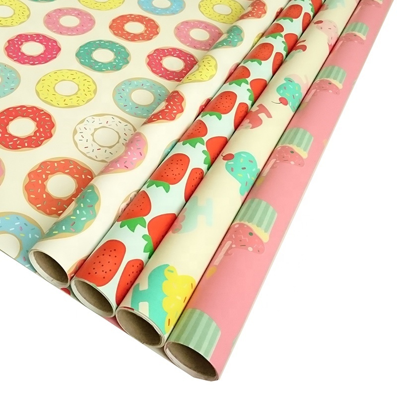 USA hot sale art glossy matte designs gift wrapping paper