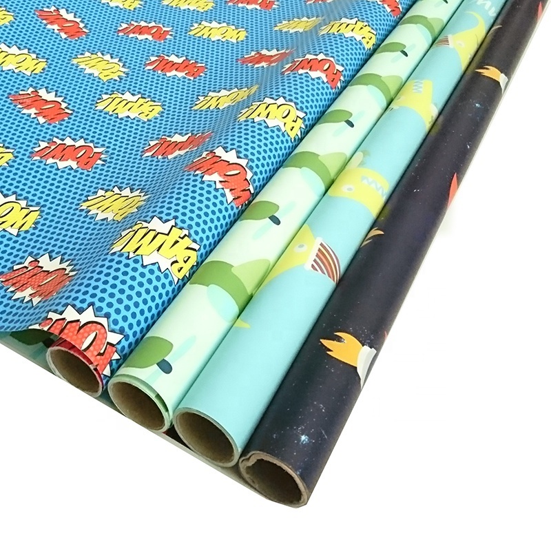 USA hot sale art glossy matte designs gift wrapping paper