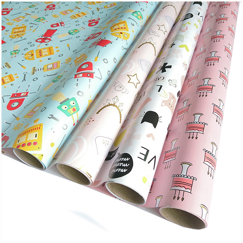 USA hot sale art glossy matte designs gift wrapping paper