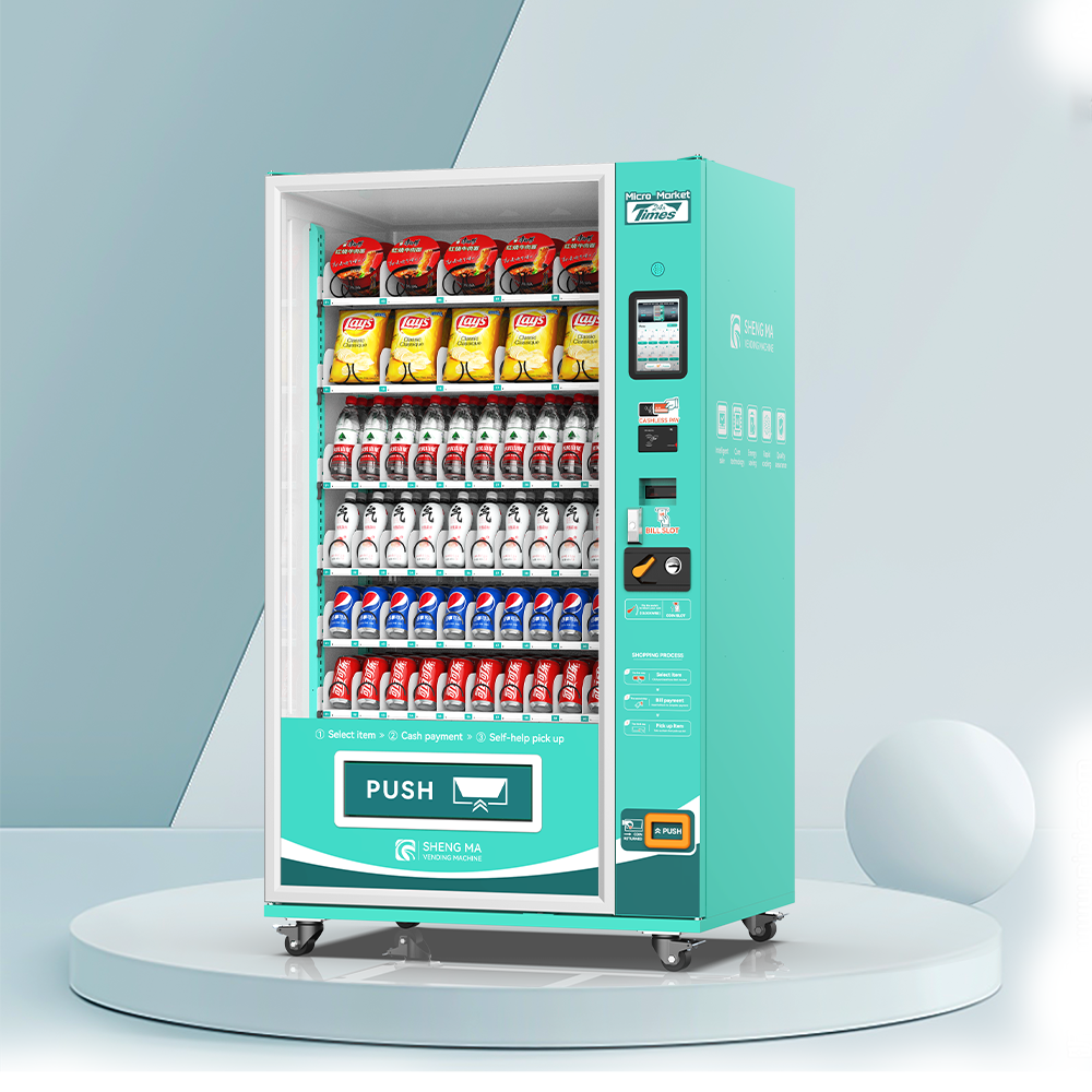 High quality Touch Screen vending machine for foods and drinks combo vending machine with card reader