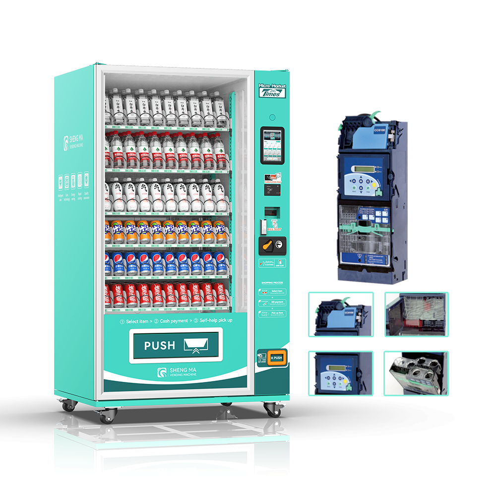 Thickened galvanized steel body touch screen vending machine purified water pringles vending machine