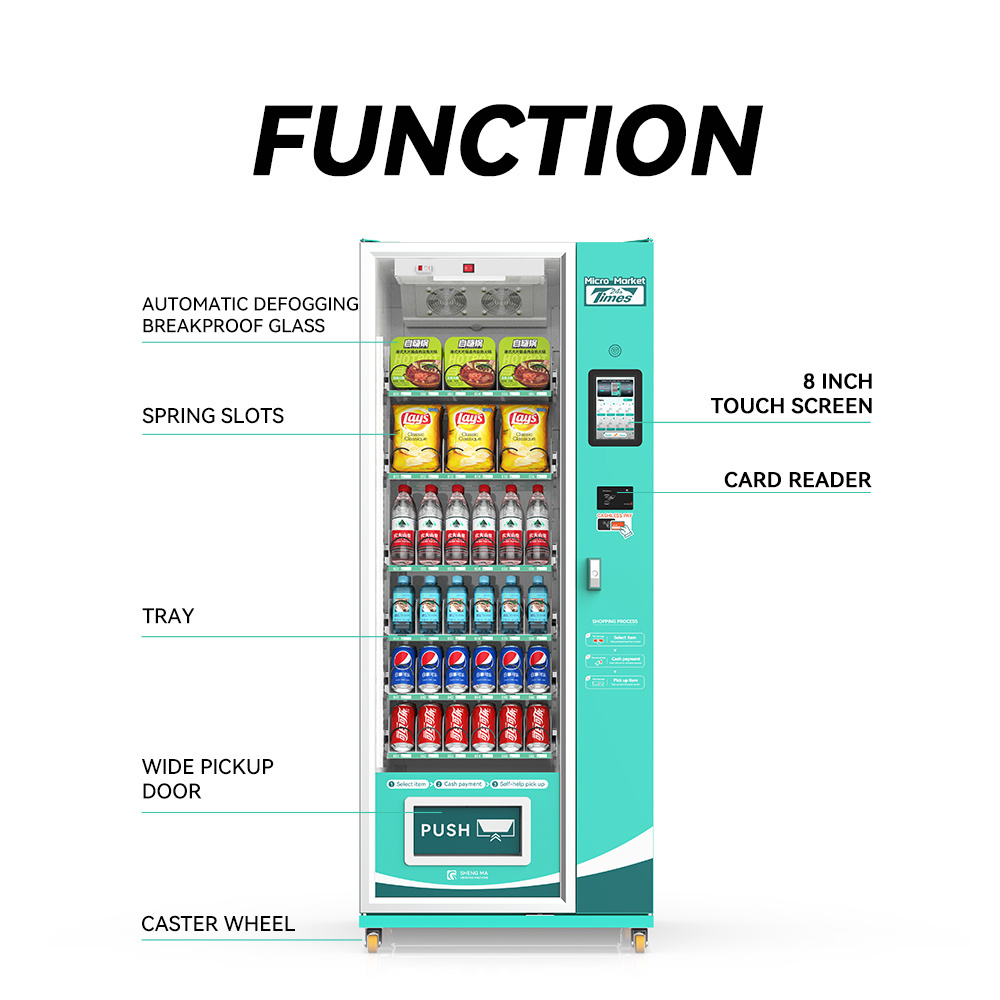 Popular combo vending machine slim payment system metal frame framework fabrication vending machine