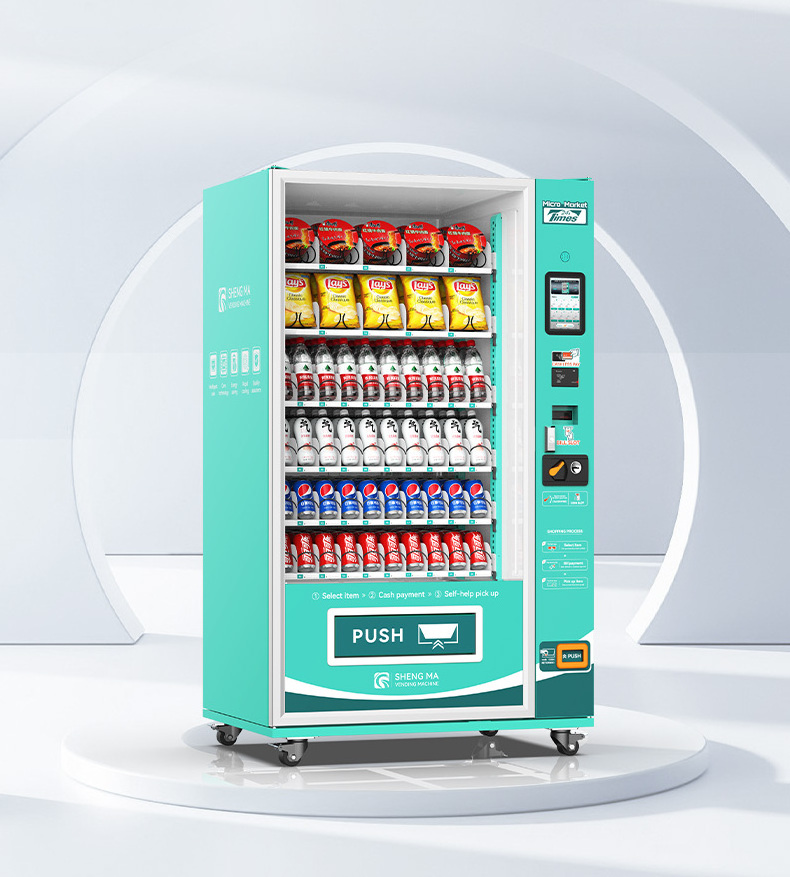 High quality Touch Screen vending machine for foods and drinks combo vending machine with card reader