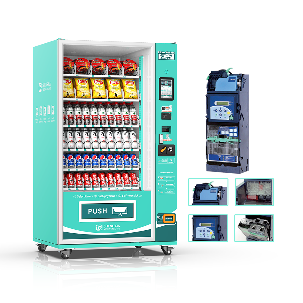 Outdoor Coin and Bill Operated bakery vending machine auto large vending machine for foods and drinks