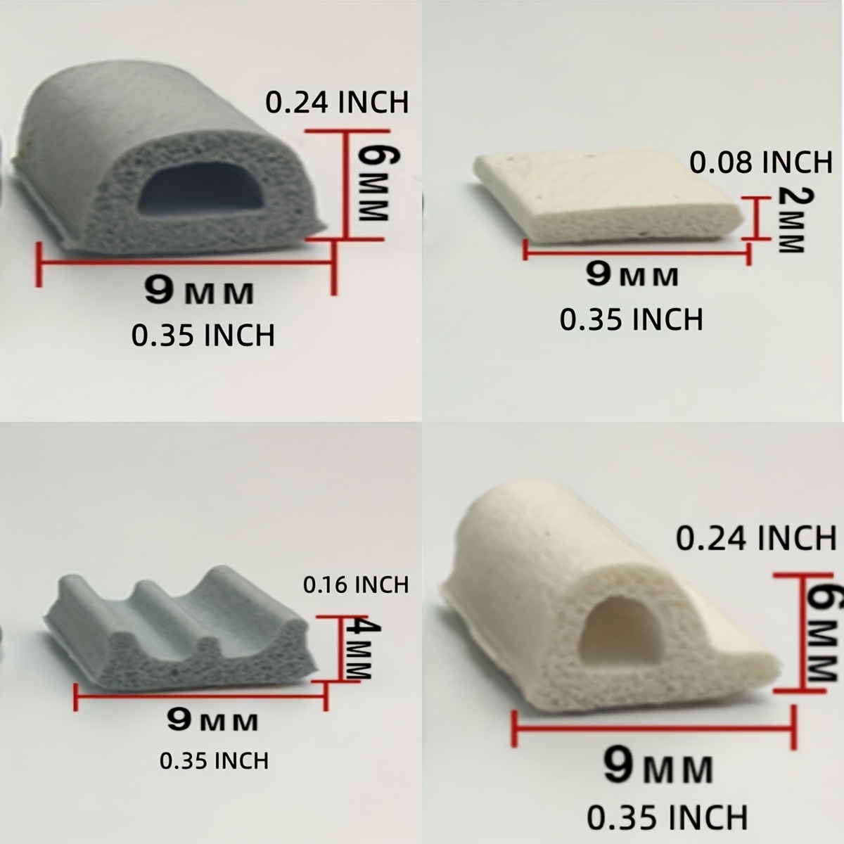 square silicone EPDM exterior door and window weatherstrip gap blocker insulation seal  with self-adhesive D shape with tape