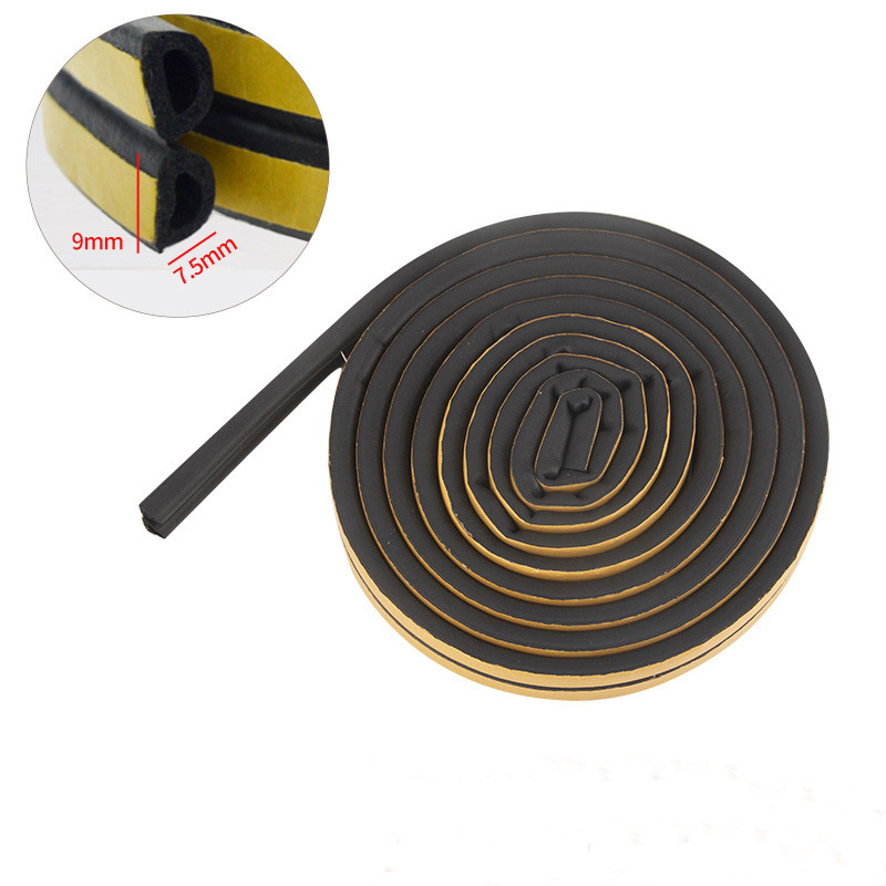 square silicone EPDM exterior door and window weatherstrip gap blocker insulation seal  with self-adhesive D shape with tape