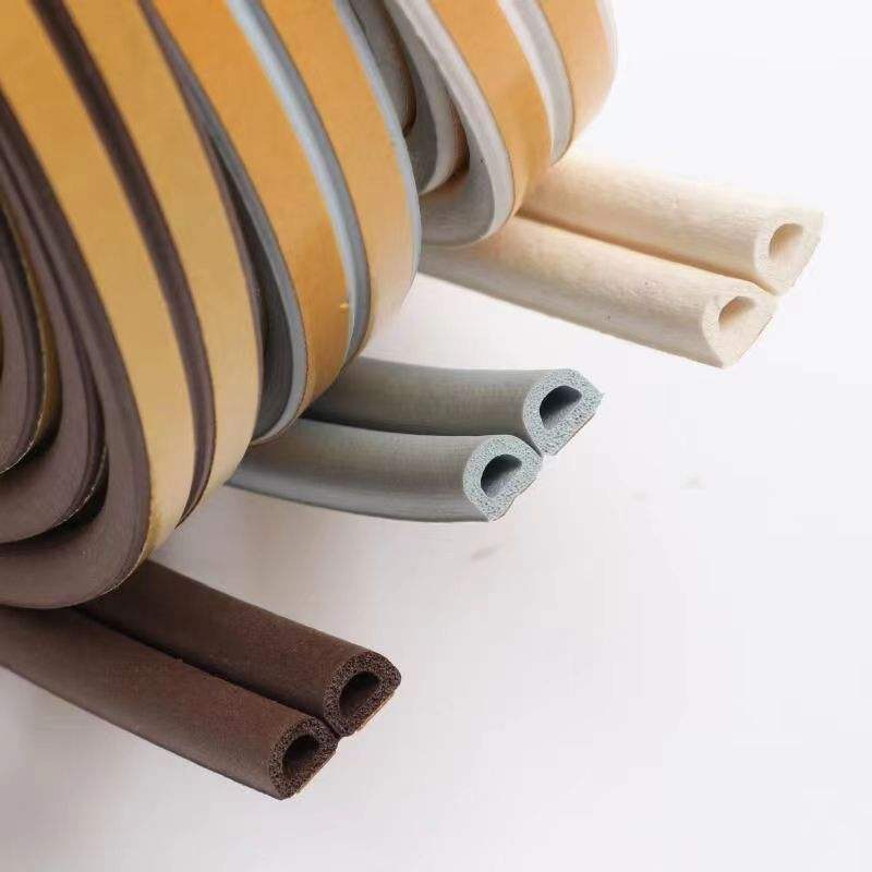 square silicone EPDM exterior door and window weatherstrip gap blocker insulation seal  with self-adhesive D shape with tape