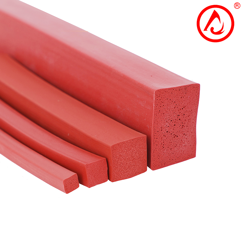 Square silicone sponge extrude rubber foam seal strip high and low temperature resistant