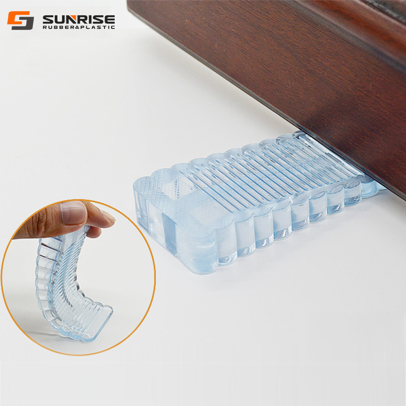 PVC plastic keep door open anti slam door wedge rubber door stopper