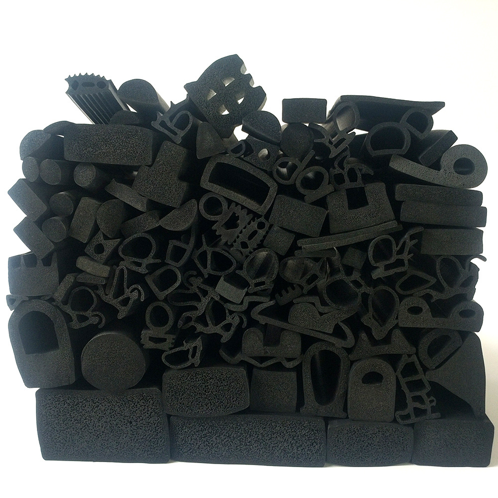 Customized D U P R B S H special shaped EPDM NBR rubber foaming Extruded Soft seal strips Profiles