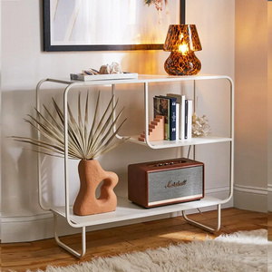 Modern luxury furniture white corner console tables Living Room hallway stainless steel console tables