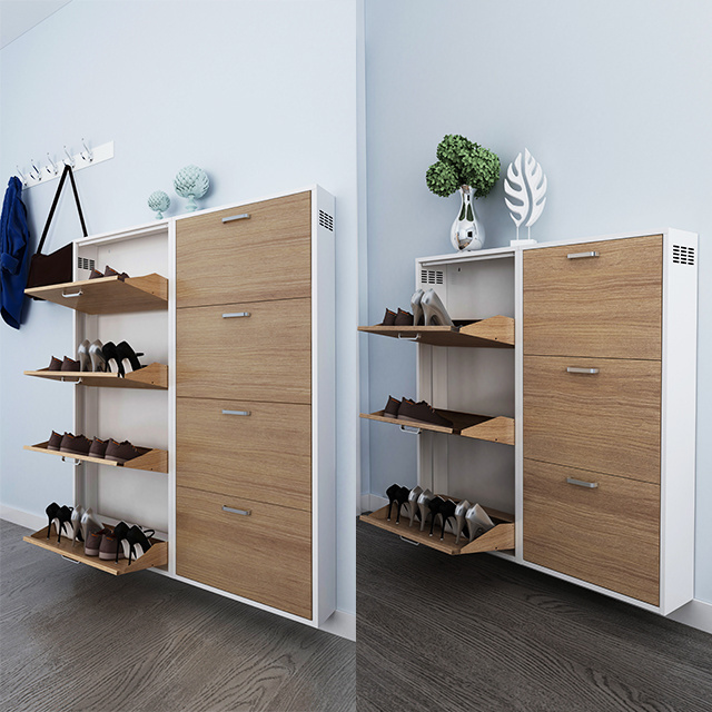 Living Room Space Save Ultra-Thin Shoe Cabinet Entryway Hallway Metal Shoe Cabinet Closet Storage Rack