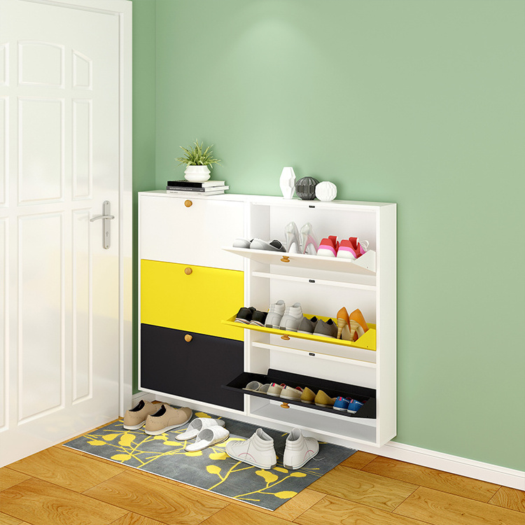 Shoe Cabinet for Entryway Modern Shoe Storage with 3 Drawers for Hallway Holds 24 Pairs Shoes