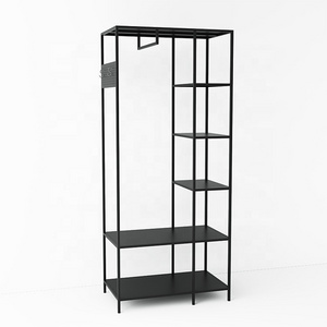 Hall Storage Bench 5-in-1 Entryway Shelf With Coat Rack Coat Stand With 5 Side Shelves Hooks