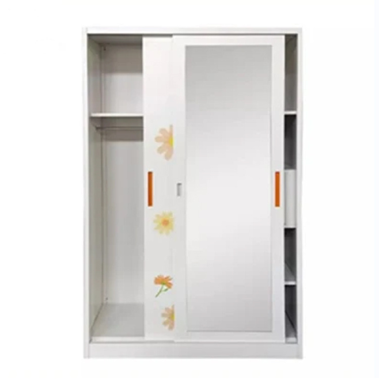 Factory price modern design bedroom furniture clothes organizer cupboards steel storage cabinet armoire closet wardrobe