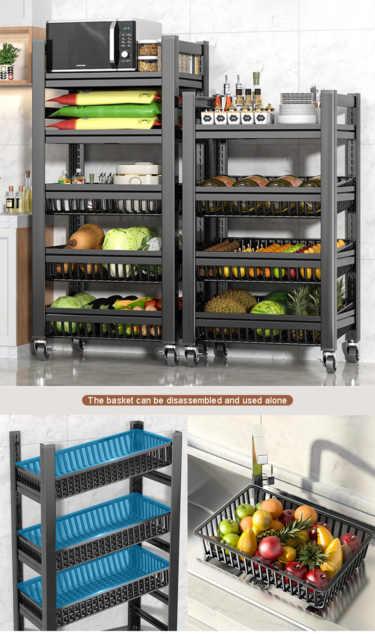 5-Tire Metal Wire Shelving Storage Rack Adjustable Shelves,Steel Organizer Rack,Storage Shelf Units With Basket for Kitchen Home