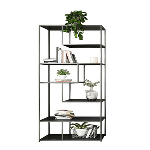 Free Standing Display Shelves Metal Storage Shelf Bookcase 6 Tier Industrial Bookshelf Shelving Unit Book Stand