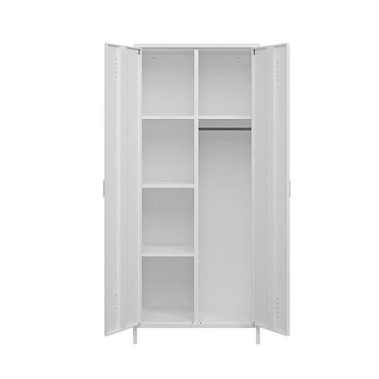 Mobile adjustable shelves two doors girls clothes wardrobe closet