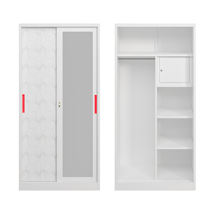 Steel Almirah Cabinet Bedroom Safe Storage Boxes Bins Inside Cupboard Wardrobe Cabinet with Lock