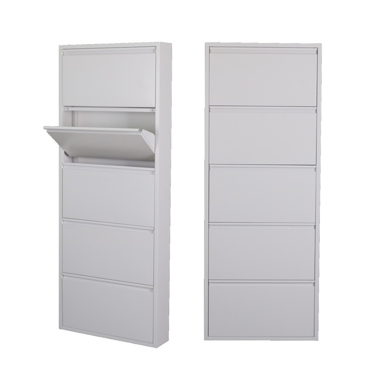 shoe cabinet home entrance  metal shoe rake storage cabinet with drawer ultra-thin shoe cabinet for apartment design