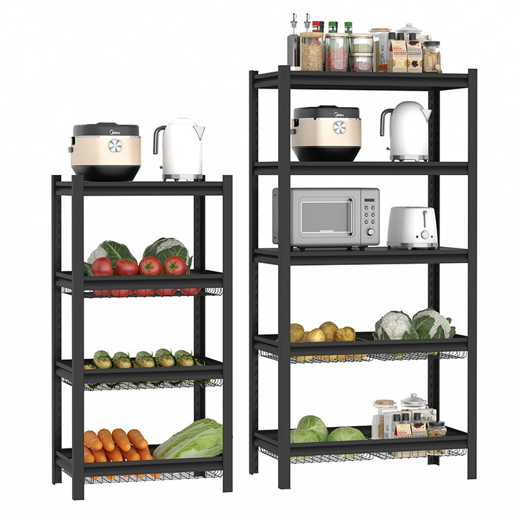 5-Tire Metal Wire Shelving Storage Rack Adjustable Shelves,Steel Organizer Rack,Storage Shelf Units With Basket for Kitchen Home