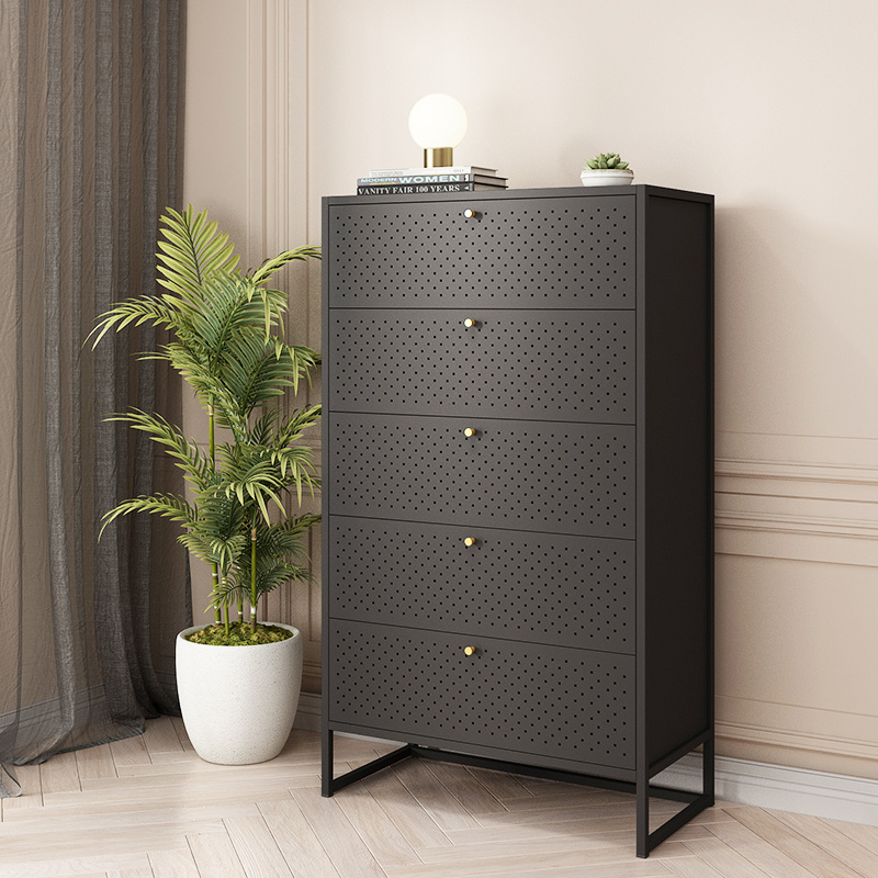 Metal chest drawers cabinet easy Pull Steel Bins 4 Drawers Dresser