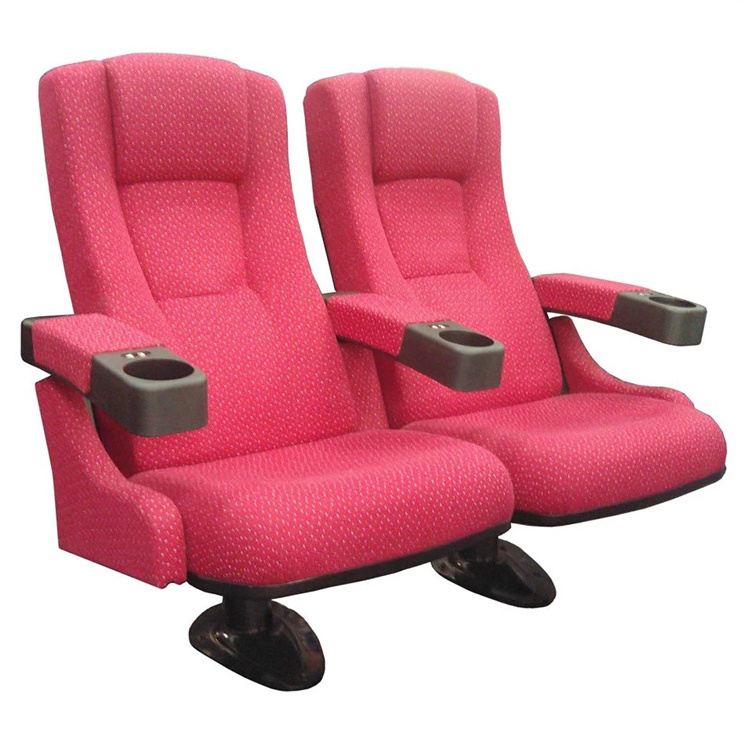 High Quality Red 3D Cinema Chair with Adjustable Armrest Plastic Theater Furniture for Movie  Factory Direct Sales