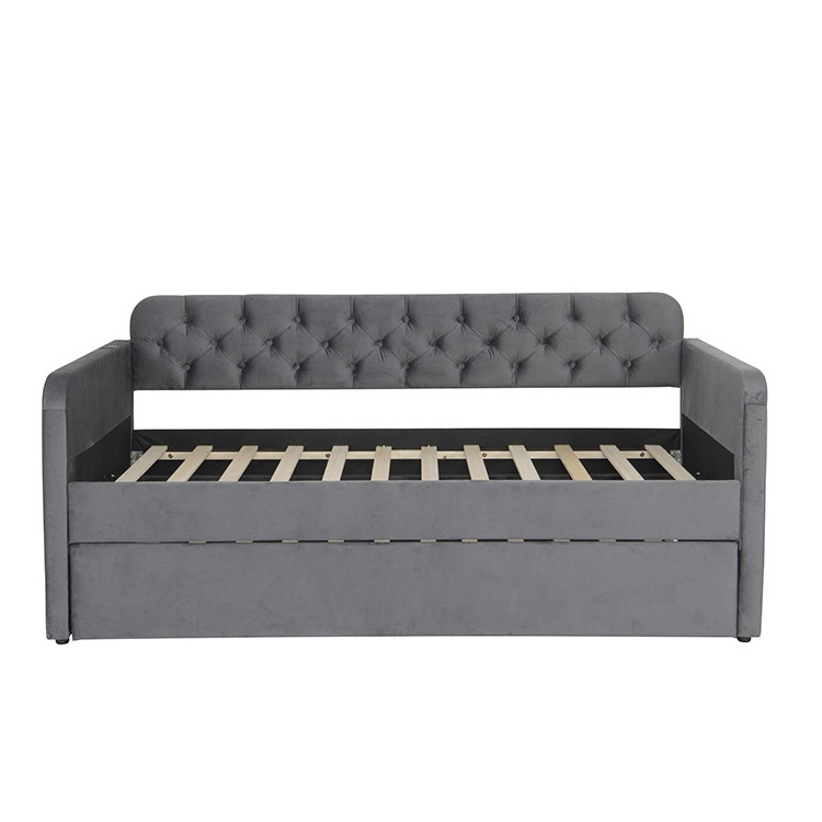 Large Storage Space Luxury Multi-Functional Convertible Fabric Sofa Bed Space-Saving Folding Design for Bedroom Outdoor Gym Use