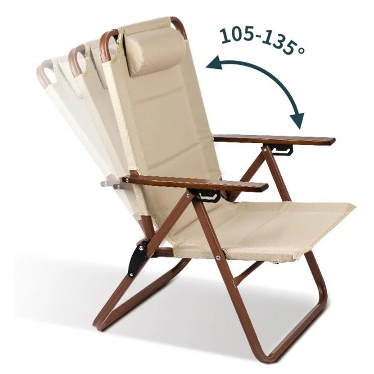 Fold up beach lounge chair lay down face hole folding beach head chair with headrest