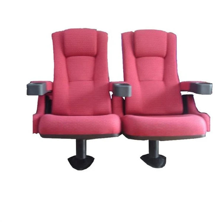 High Quality Red 3D Cinema Chair with Adjustable Armrest Plastic Theater Furniture for Movie  Factory Direct Sales