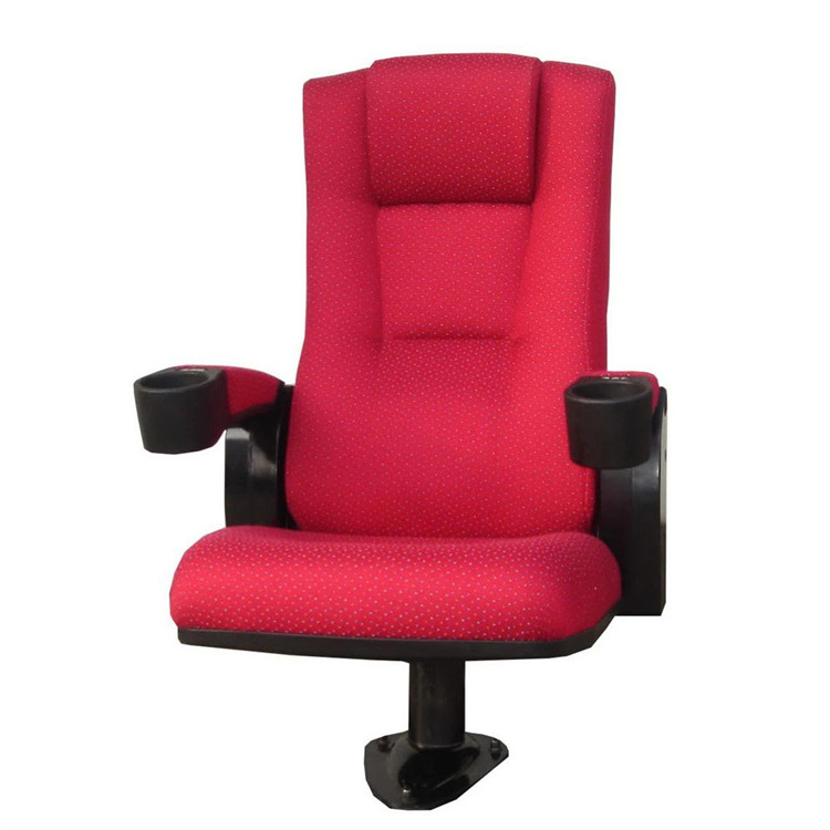 High Quality Red 3D Cinema Chair with Adjustable Armrest Plastic Theater Furniture for Movie  Factory Direct Sales